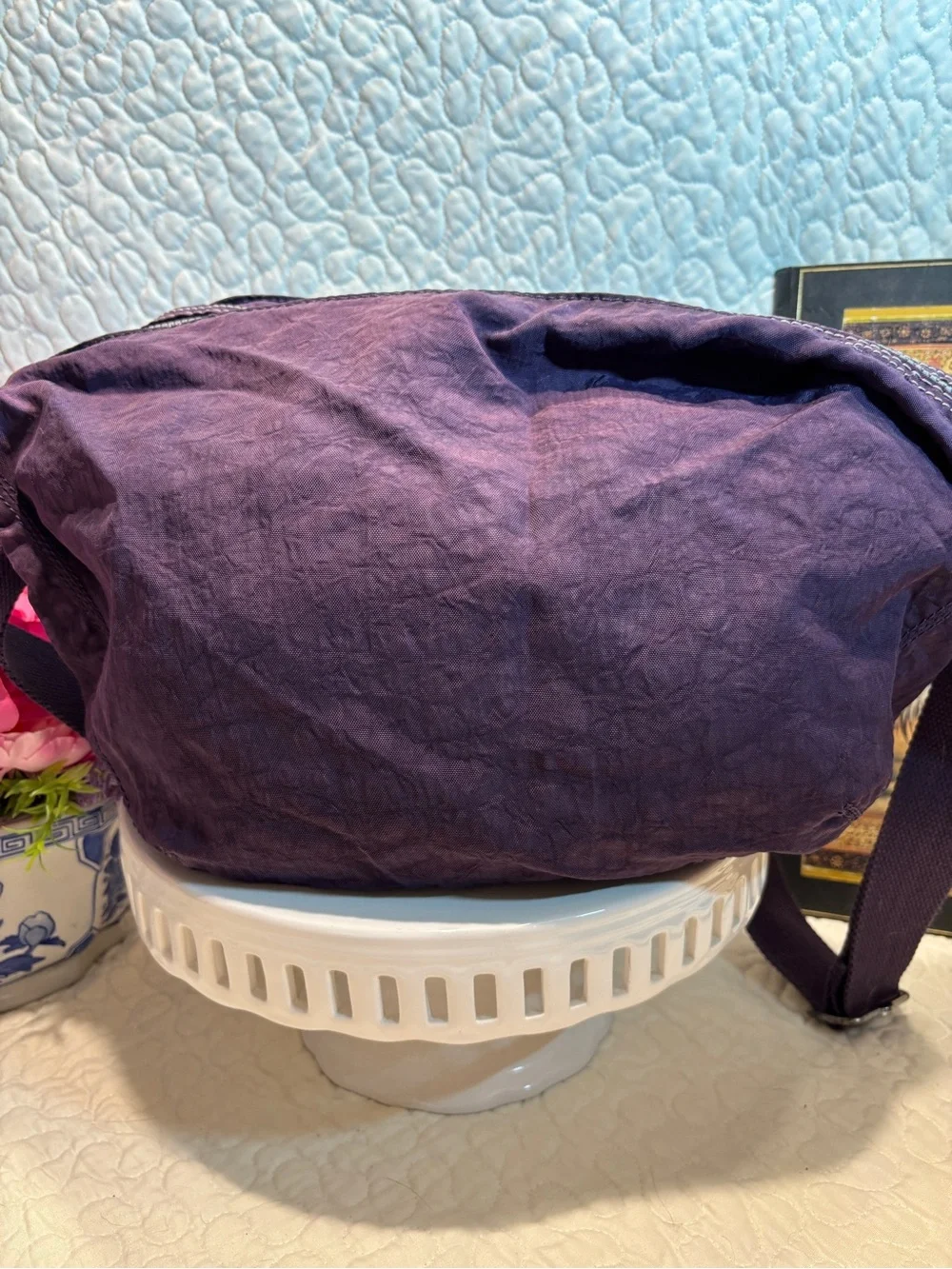 ✔️Kipling Purple Nylon Hobo Shoulder Bag